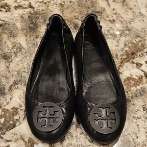 Tory Burch Black Logo Flats